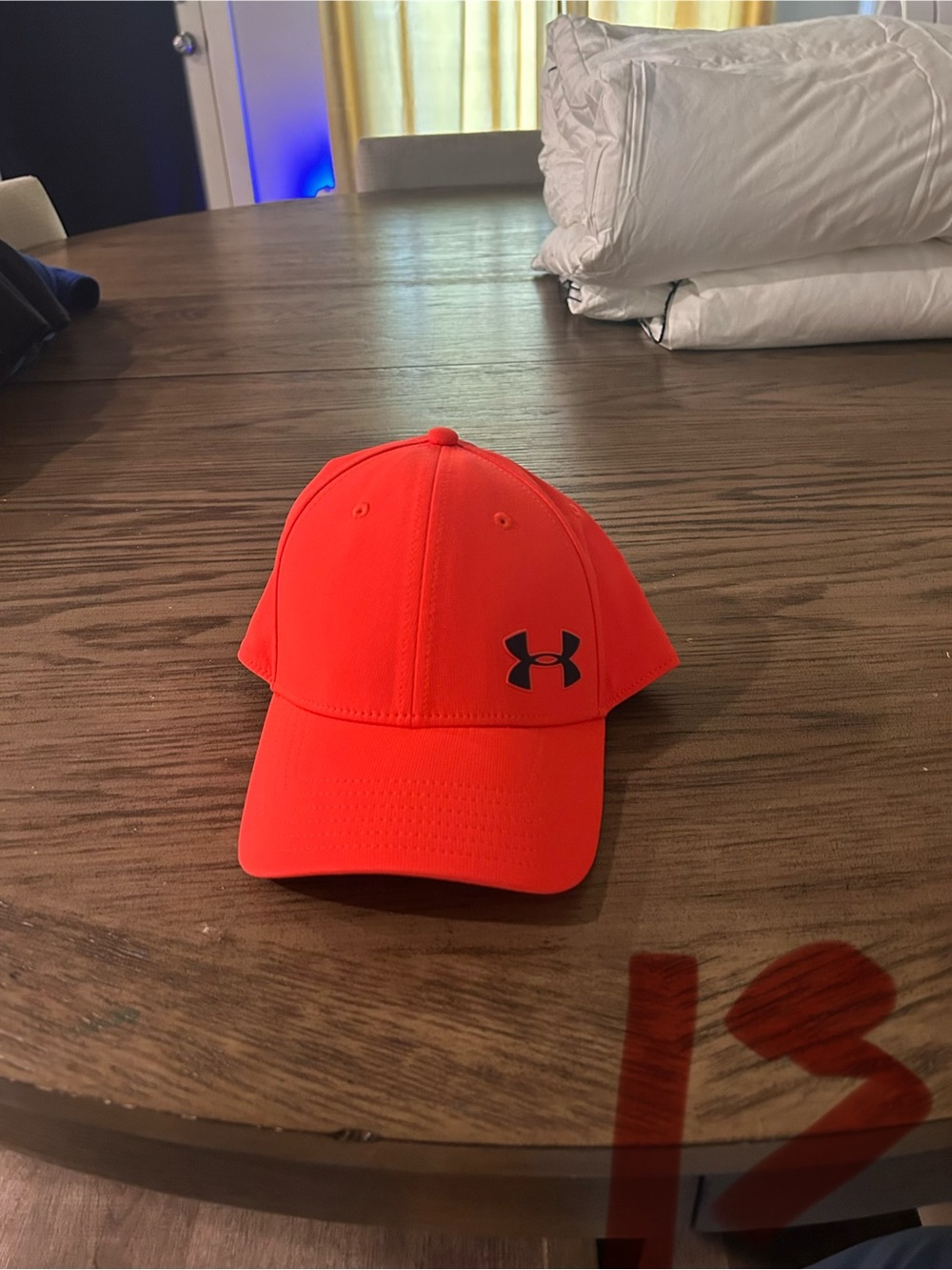 Under Armour Kids Bright Orange Baseball Cap with Black Logo
